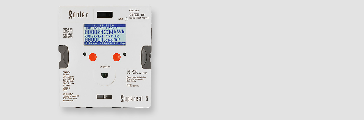 Sontex Supercal 5 I multifunksjonelt regneverk med NFC og LCD-display