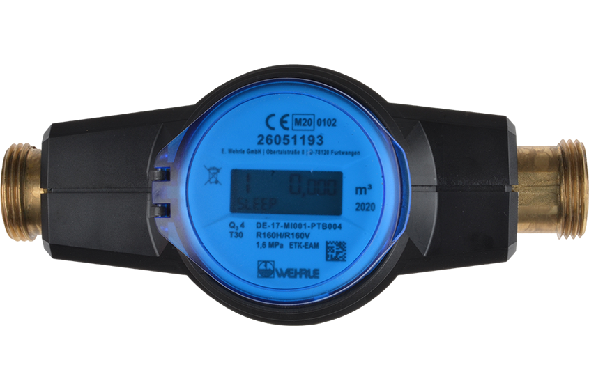 Wehrle WECOUNT-S elektronisk husvannmåler (Inline 500) med LCD-display og radiomodul